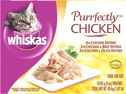 Purrfectly Chicken Variety Pack Wet Cat Food 3 Ounces, Pack of 4 (10 Count Each)