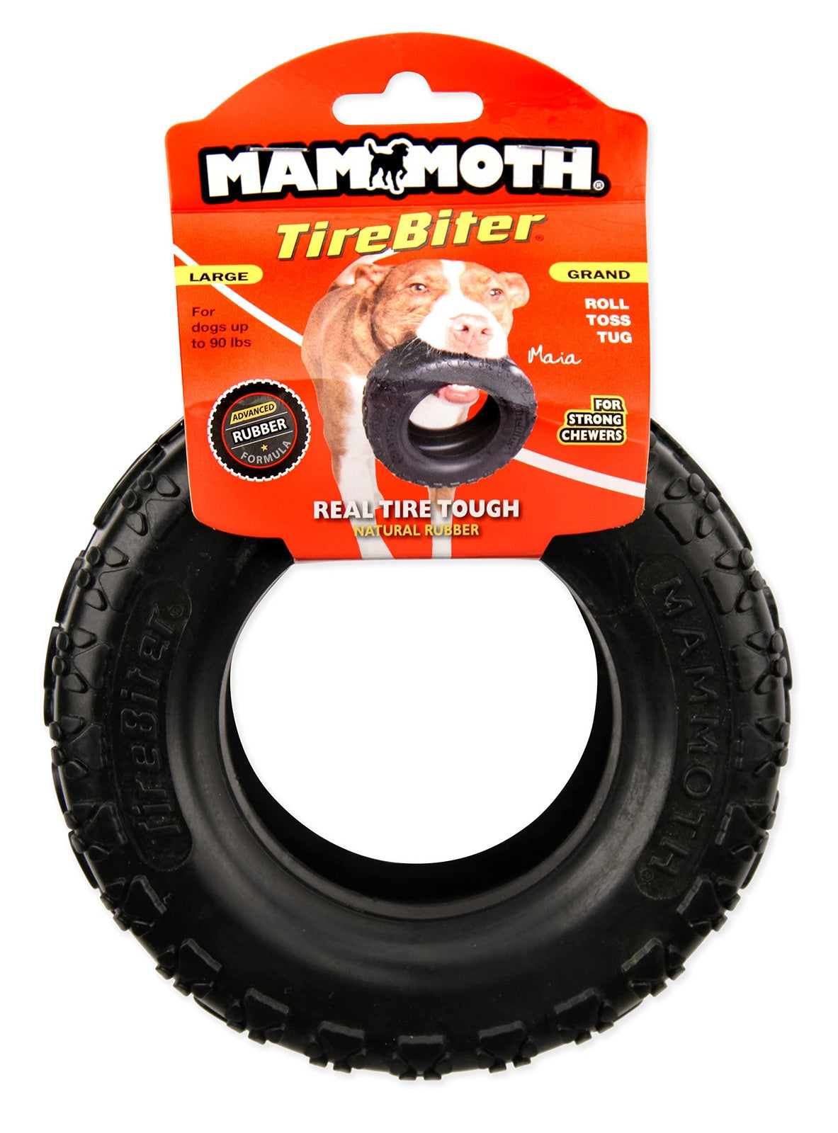 Large 6 Inch Tire Shape Rubber Dog Toy for Extreme Chewers Interactive Fun