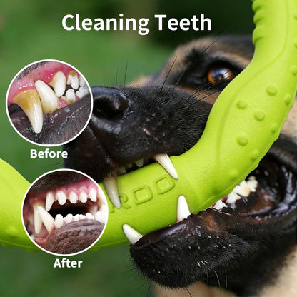 Dog Ring Toy - Durable Flying Ring for Fetch, Water Play & Training | Tough Chew-Proof Design for Aggressive Chewer Breeds, Easy-Throw Lightweight Frisbee for Medium/Large Dogs(Green/30Cm)