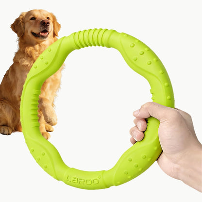 Dog Ring Toy - Durable Flying Ring for Fetch, Water Play & Training | Tough Chew-Proof Design for Aggressive Chewer Breeds, Easy-Throw Lightweight Frisbee for Medium/Large Dogs(Green/30Cm)