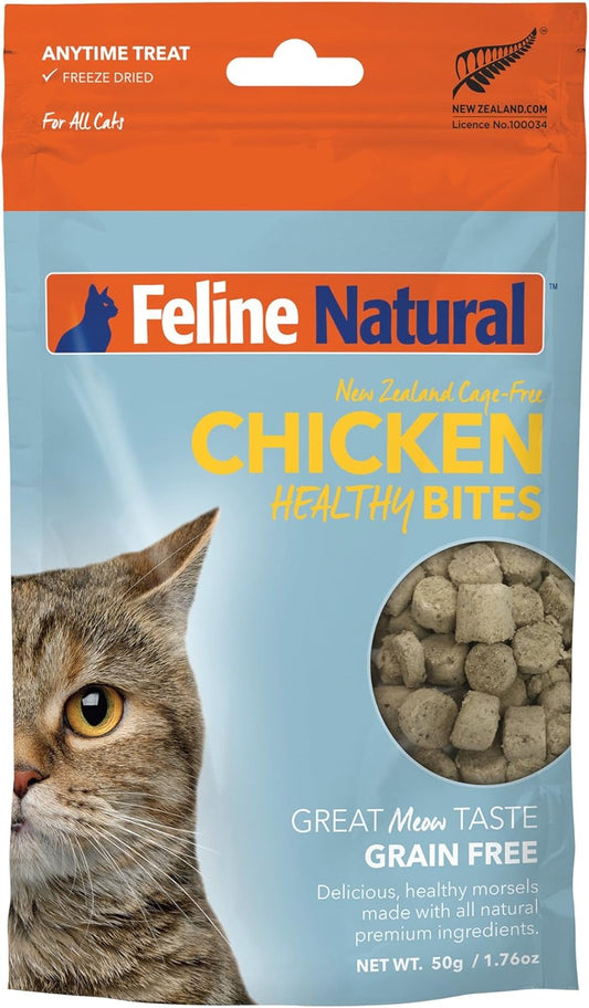 Freeze Dried Cat Treats – New Zealand Single-Source Protein Treats for Cats - Grain-Free Healthy Cat Snacks, Chicken Bites, 1.76Oz