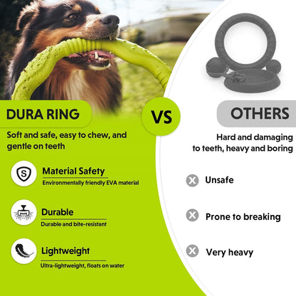Dog Ring Toy - Durable Flying Ring for Fetch, Water Play & Training | Tough Chew-Proof Design for Aggressive Chewer Breeds, Easy-Throw Lightweight Frisbee for Medium/Large Dogs(Green/30Cm)