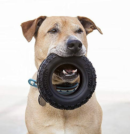 Large 6 Inch Tire Shape Rubber Dog Toy for Extreme Chewers Interactive Fun